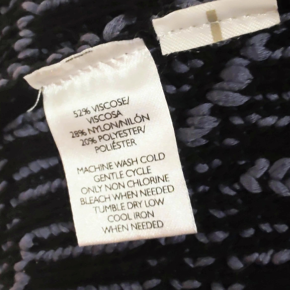 EUC Ann Taylor LOFT Maze Chunky Knit Moto Jacket in Blue Sea - Picture 12 of 12